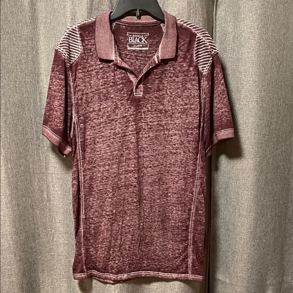 Buckle Burgundy Polo Very Lightweight (fabric is very sheer, see photos) Shirt
